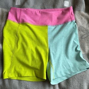 Outdoor Voices Warm up Bike shorts Size Medium Color block